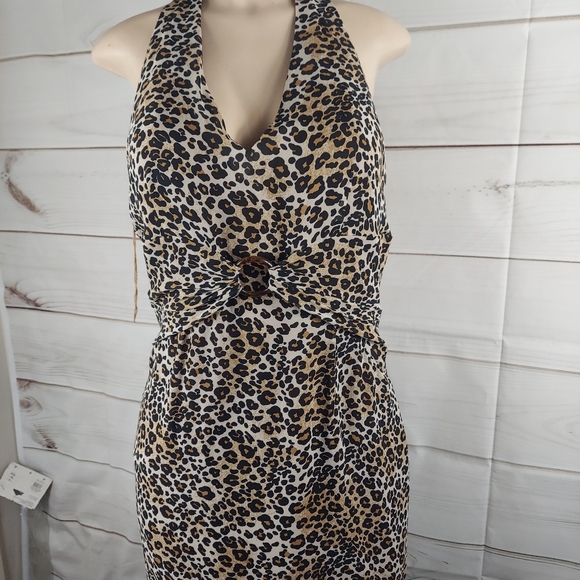Donna Morgan AnimalPrint  Sleeveless silk Dress size 10 - Picture 10 of 11